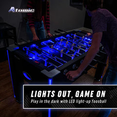 Atomic Azure LED Light Up Foosball Table