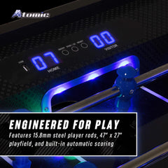 Atomic Azure LED Light Up Foosball Table